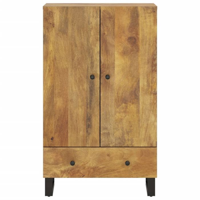 Brun Buffet & bahut contemporain，Buffet haut， avec tiroir 60x33x100cm bois massif manguier et fer FR&2008