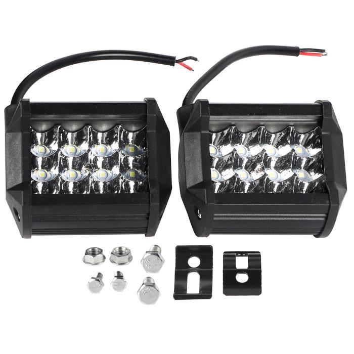Paire De Spots LED Carrés 2x3 Pouces Avec Halo Rouge - 20W, 2000 Lumens, étanches IP67 Pour 4x4, VTT, Travail