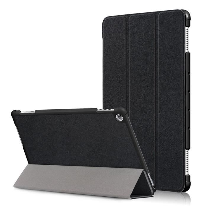 Ultra-Mince et Léger Housse de Protection Cover Protection et Fonction Sommeil/Réveil Automatique Fintie Coque Étui pour Huawei MediaPad M5 Lite 10 10.1 Pouces 2018 Noir 