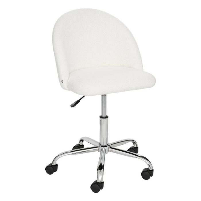Chaise de bureau Geos bouclette blanc - Atmosphera Créateur dintérieur Chaise de bureau Geos bouclette blanc - Atmosphera Créateur dintérieur