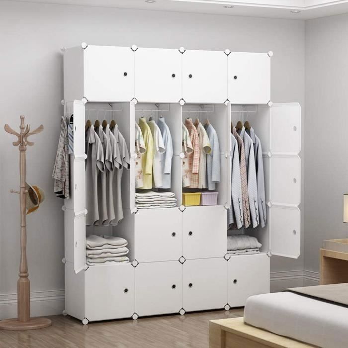 Armoire de Chambre Rangement 20 cubes, Armoire Portable DIY