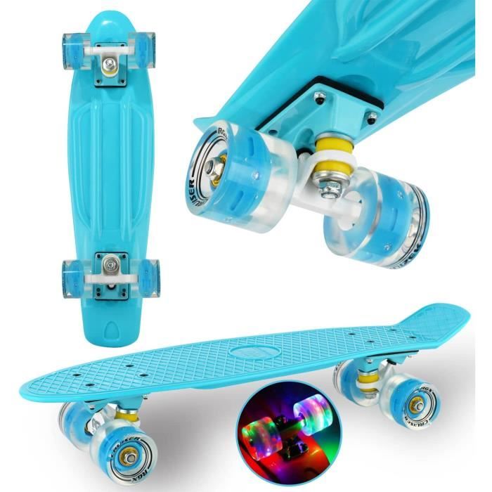 22" Skateboard Cruiser Style Mini Skateboards complète enfants Board DEL roues 