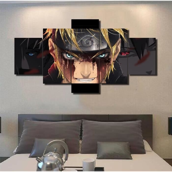 Toiles imprimées 5 pièces Naruto anime décor mural pour salon (sans cadre  sans étirement) - Cdiscount Maison