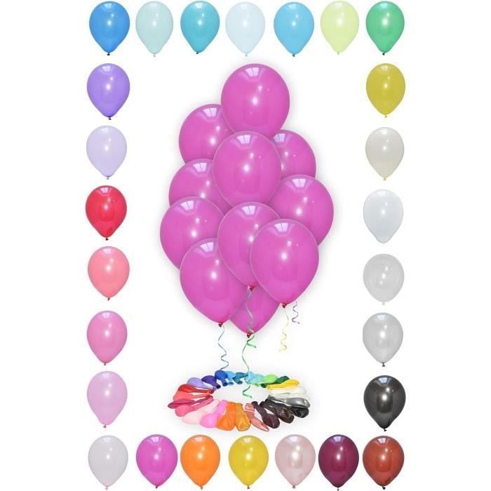 25 ballons gonflables 23 cm multicolores