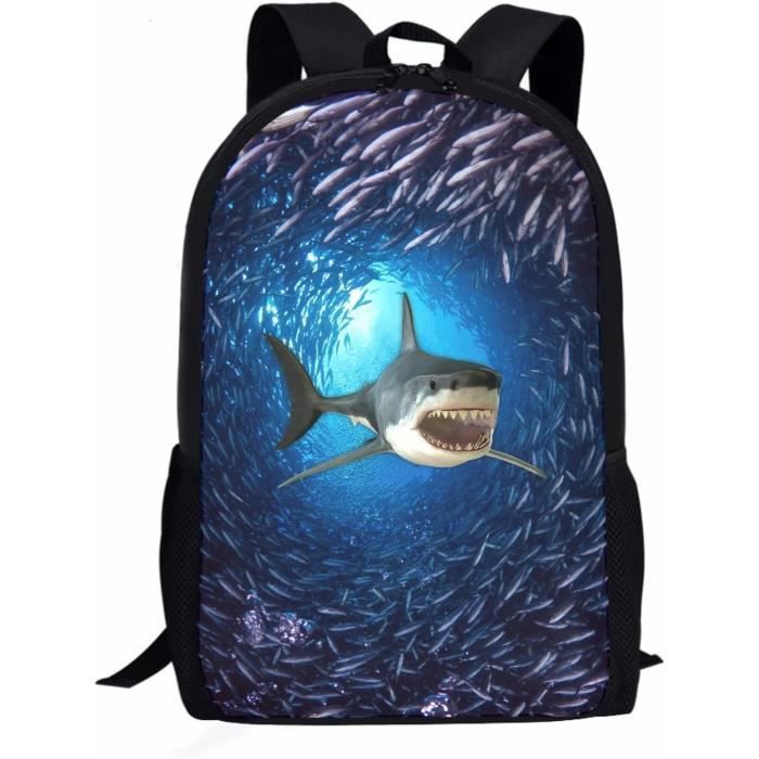 Sac à Dos Scolaire étanche Pour Collège/lycée - Compartiment Ordinateur 15,6", Nylon Résistant, Bretelles Rembourrées, 45.7x30.5x12.5 Cm