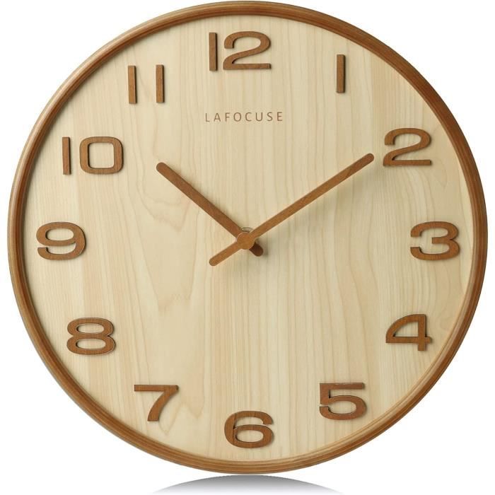 Trust-Horloge Murale Ronde Vintage en Bois De 305 cm Silencieuse Et