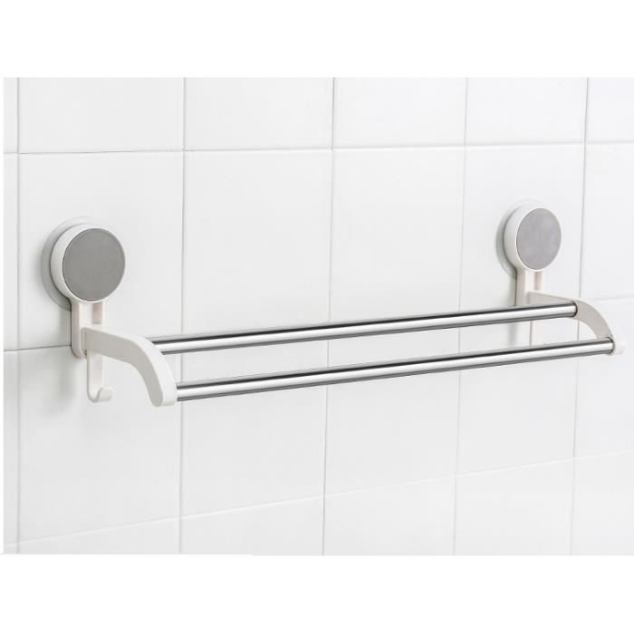 10pcs Porte-serviette murale sans perçage salle de bain acier inox Support étagère serviettes barre vêtement douche pas cher