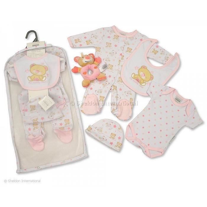 Bebe Fille 5 Pieces Ensemble Vetements Un Nounours Nouveau Ne T 0 3 Mois Gp 2516 0696 Cdiscount Pret A Porter
