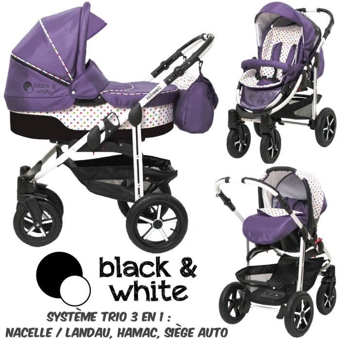 poussette trio 3 en 1 b&w