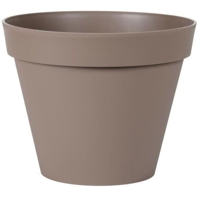 Pot De Fleur Rond Toscane 40 Cm - 23 L - Résistant Gel UV - Fabriqué En France - Gris Anthracite
