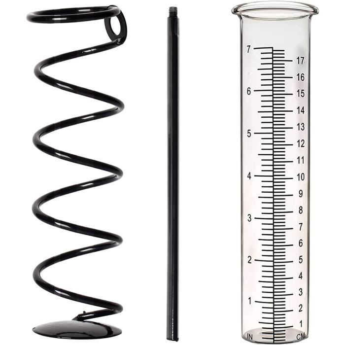 Pluviomètre De Jardin Avec Piquet Réglable - 61cm Max, Résistant Au Gel Et Aux Intempéries