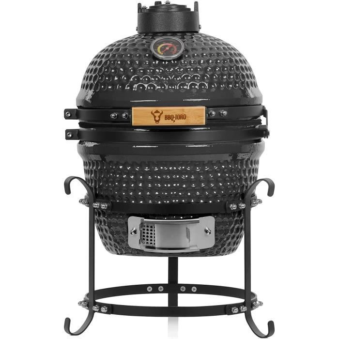 Barbecue Kamado En Céramique 32 Cm - Portable, Avec Thermomètre - Pour Charbon De Bois, Idéal Camping, Jardin Et Balcon - 5