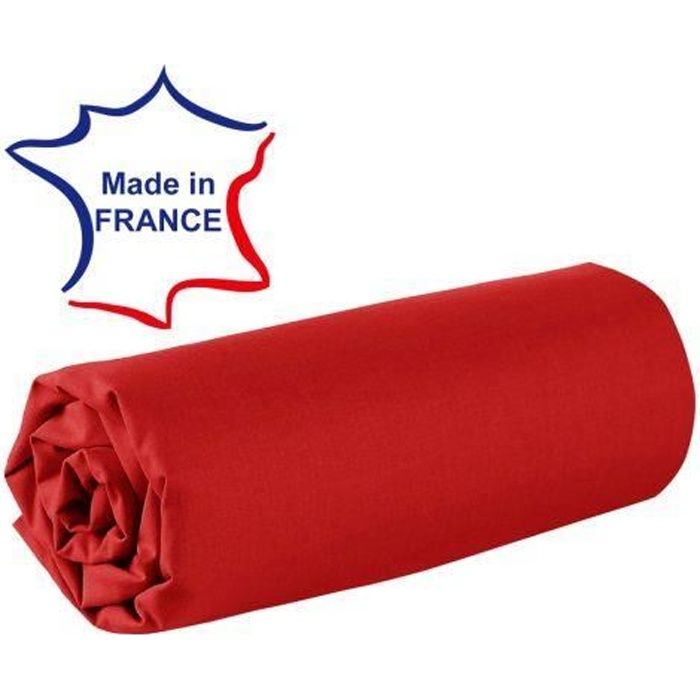 Drap housse - 120 x 190 cm - 100% coton - 57 fils - Made In France -  Bordeaux - Cdiscount Maison