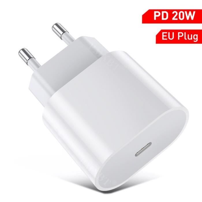 20W Adaptateur Secteur Chargeur Rapide Pour Iphone 12-12 Pro - Pro 12 Max -  12 Mini - Plug UE