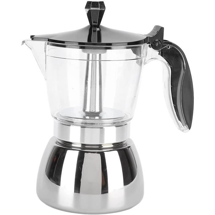 Cafetière Italienne London Sip - Moka Pot Acier Inoxydable - Noir Mat - 300ml