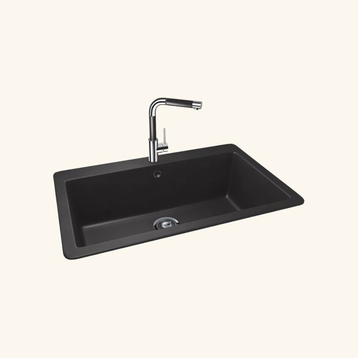 Évier granit noir Schock ZINA 1 grand bac 838x530 530x838