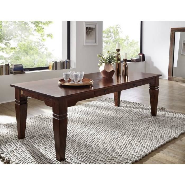 Table à manger rectangulaire 260x100cm 10 à 12 Personnes Bois Massif DAcacia Style Colonial Couleur Nougat OXFORD 609 Table à manger rectangulaire 260x100cm 10 à 12 Personnes Bois Massif DAcacia Style Colonial Couleur Nougat OXFORD 609