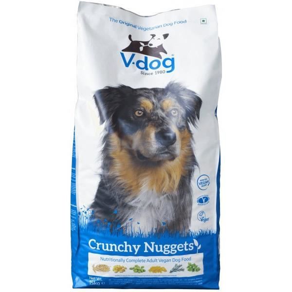 VDog Croquettes pour Chien Crunchy Nuggets, 15kg aliment complet et