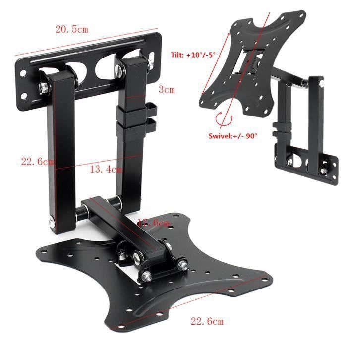 Support mural ergonomique pour PC et TV | Pour écran de 17'' à 27&quot