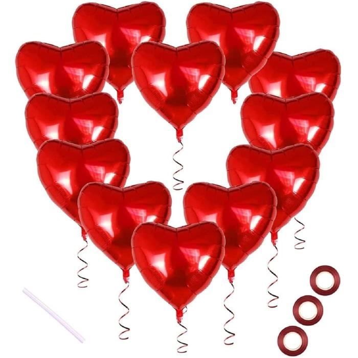 encre blanche cœur forme Air/Hélium Amour Ballons St-Valentin da 10" Pouces Latex Rouge