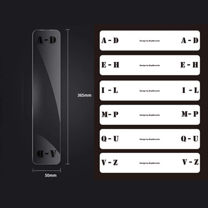 Classification Lot de 6 intercalaires transparents en acrylique pour vinyle,  onglets alphabet A-Z[210] - Cdiscount Beaux-Arts et Loisirs créatifs