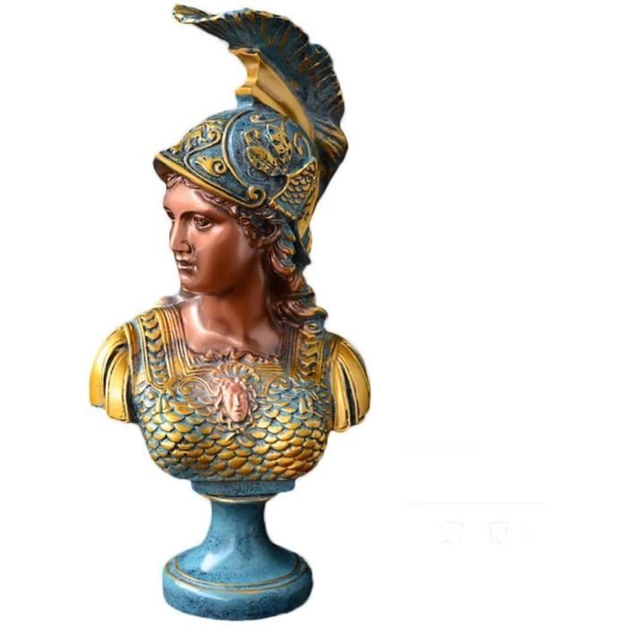 Design Toscano Buste Minerve Déesse Sagesse - Sculpture Marbre Blanc 34,5 Cm