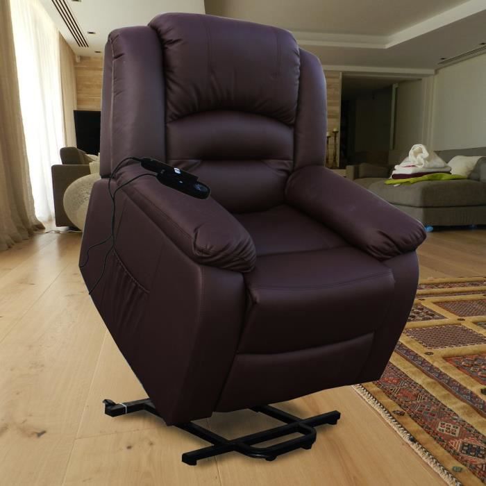 fauteuil massant releveur eco-de maximum marron