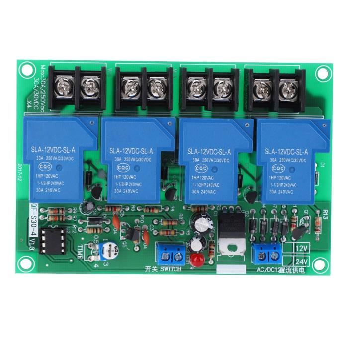 Power Time Sequence Board 4 Canaux - Contrôleur Séquentiel 30A 0.5-4S Pour Automatisation Industrielle