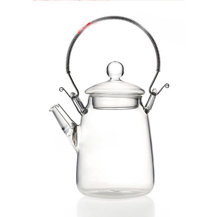 Réchaud Pour Théière En Verre Borosilicate - Forme Cœur, Diamètre 13,5 Cm, Base En Liège, Pour Bougie Chauffe-plat