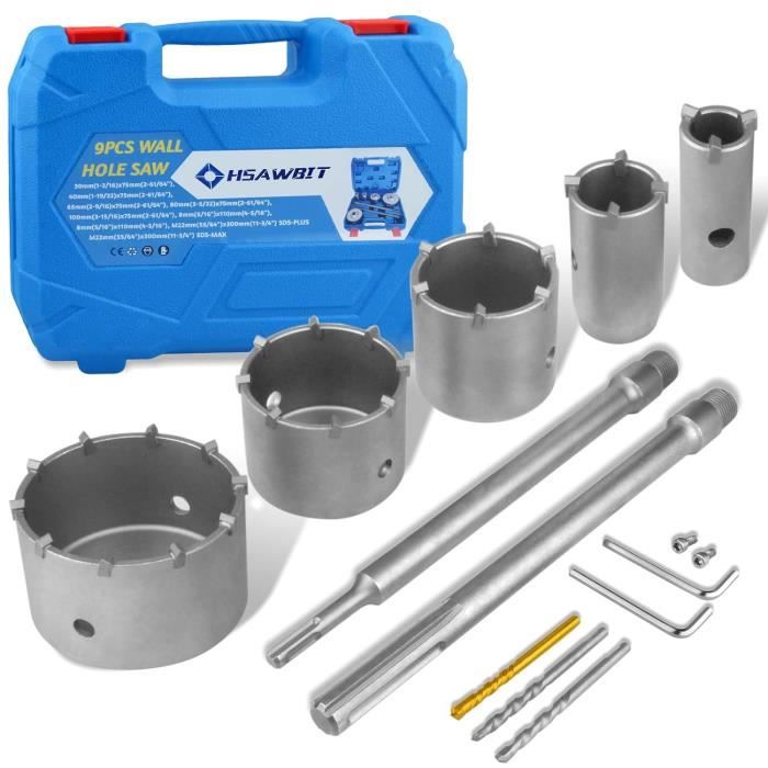 Couronne De Forage SDS Plus 160 Mm - Avec Foret De Centrage 8x110 Mm Et Adaptateur M22, Pour Béton, Pierre, Marbre - 9