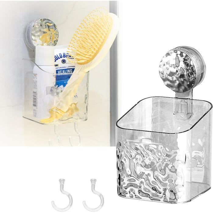 Etagère Douche - Blanc - Plastique - Installation sans Perçage - Support Ventouse - Multi-Usages - Bricolage Etagère Douche - Blanc - Plastique - Installation sans Perçage - Support Ventouse - Multi-Usages - Bricolage