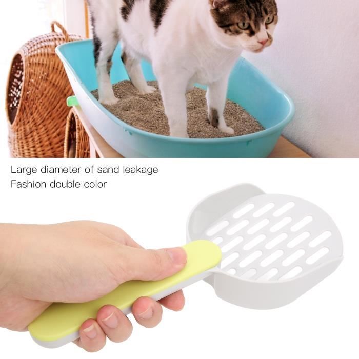 Cuque® Cuque Pelle à caca de chat à long manche Ensemble de pelle à litière pour chat avec base