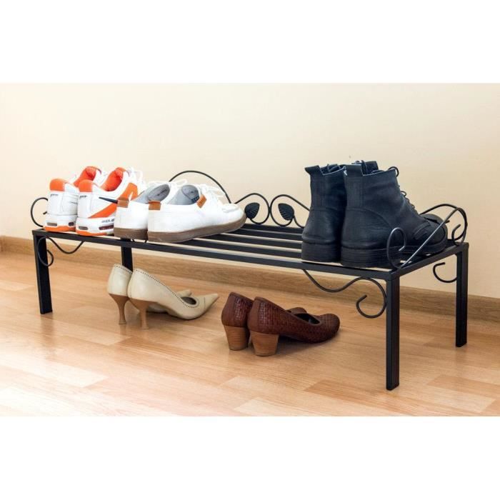 armoire à chaussures - dandibo - mi-1 - métal - noir - 1 étagère