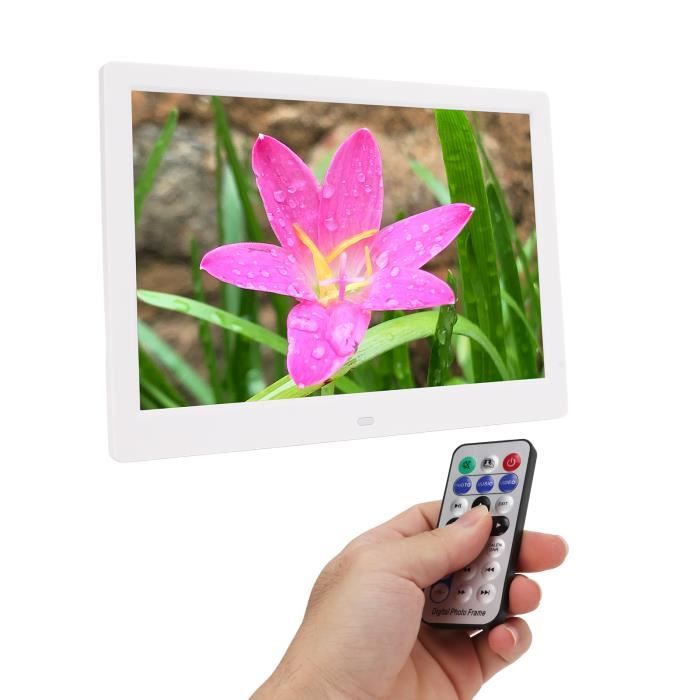 Cadre Photo Numérique Ciciglow 12" - 32 Go - Écran HD 1280x800 - Télécommande - Support Mur Et Table - Blanc (Version EU)