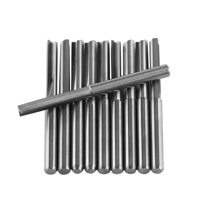 Lot 8 Fraises CNC Genmitsu MRBC08 - Tige 6.35mm Acier Tungstène | Aluminium, Bois, Métal, Plastique