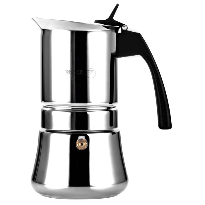 Cafetière Expresso Italienne Induction, Acier Inoxydable 4 Tasses de Café FAGOR Etnica Argent 00376