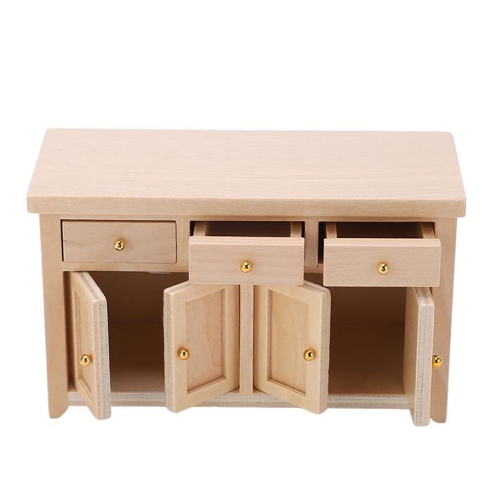 Lit Mezzanine Maison De Poupée 1/12 – Miniature Bois Avec Tissu – Accessoire Chambre