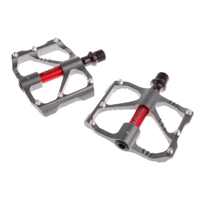 Pédales Vélo Plateforme Aluminium - Serrage Rapide - 3 Roulements Scellés - Pour VTT, Route, Ville - Marque WEST BIKING