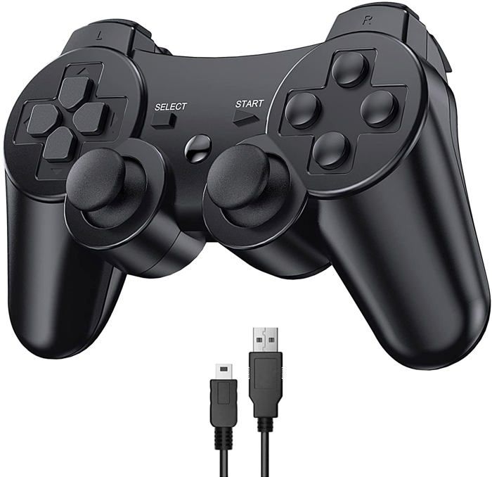 HIBA®Manette de Jeu pour PS3 Bluetooth sans fil Contrôleur Double Vibration