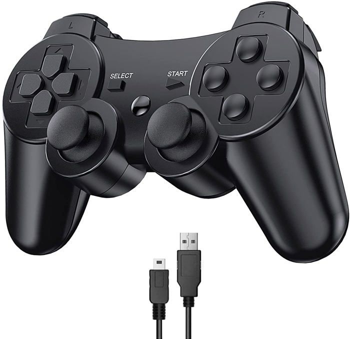 HIBA®Manette de Jeu pour PS3 Bluetooth sans fil Contrôleur Double