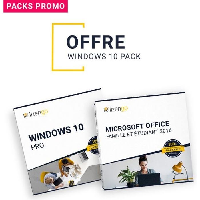 Windows 10 Pro – Microsoft Office Famille et Étudiant 2016 – Systeme dexploitation à télécharger