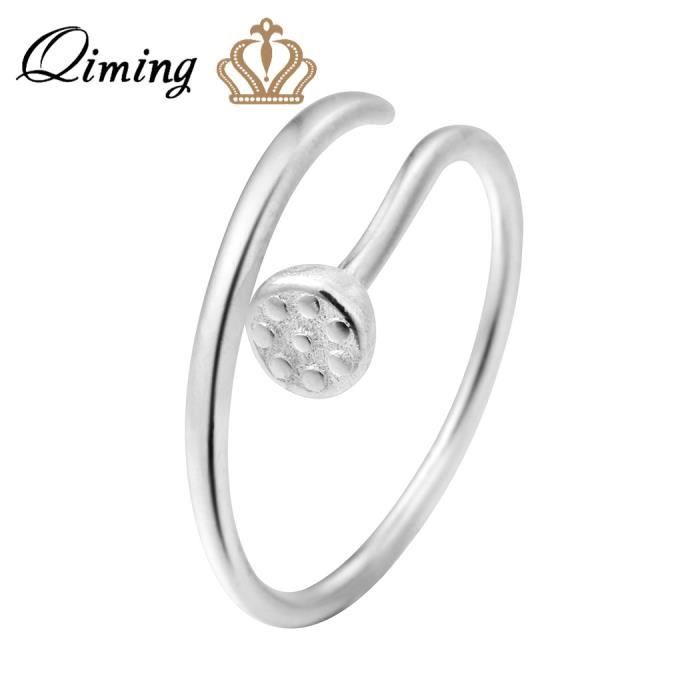 Fleur de Lotus Ouverture Anneau Femme Cadeau réglable Argent sterling 925 Fill