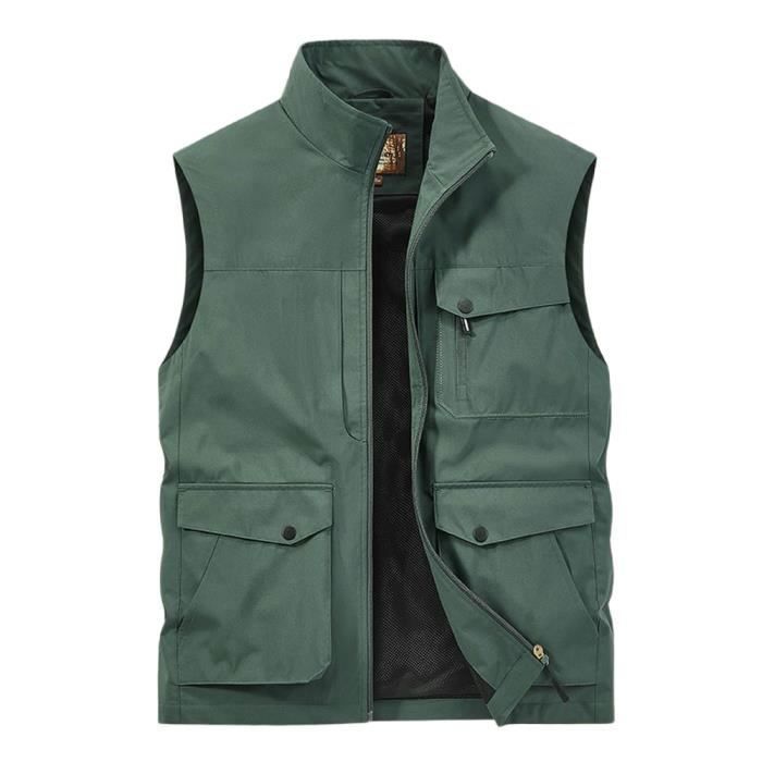 Gilet Multi-Poches Homme Extérieur - Gilet Léger Respirant Pêche Safari Photographie