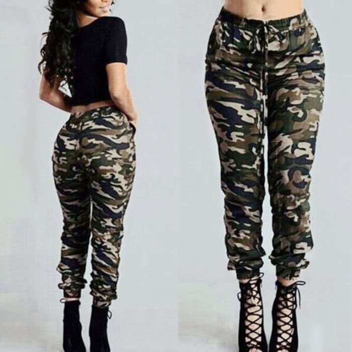 pantalon militaire femme taille haute