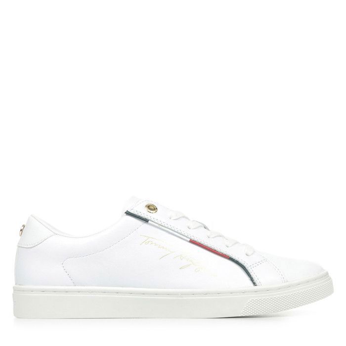 BASKET FEMME TOMMY SIGNATURE BLANCHE-MATIERE NOBLE- 59€