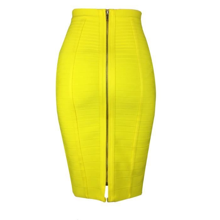 Jupes Femmes - crayon ?� bandes pour moulante et Yellow - Cdiscount Pr??t-?�-Porter