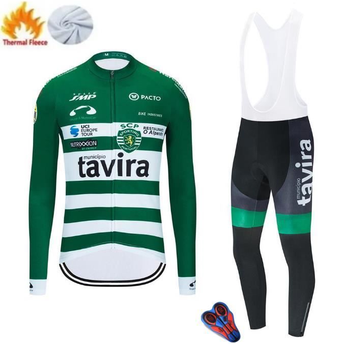 Maillot Thermique Homme Manches Longues Pour Vélo Hiver - Tissu Polaire Et Coupe-vent