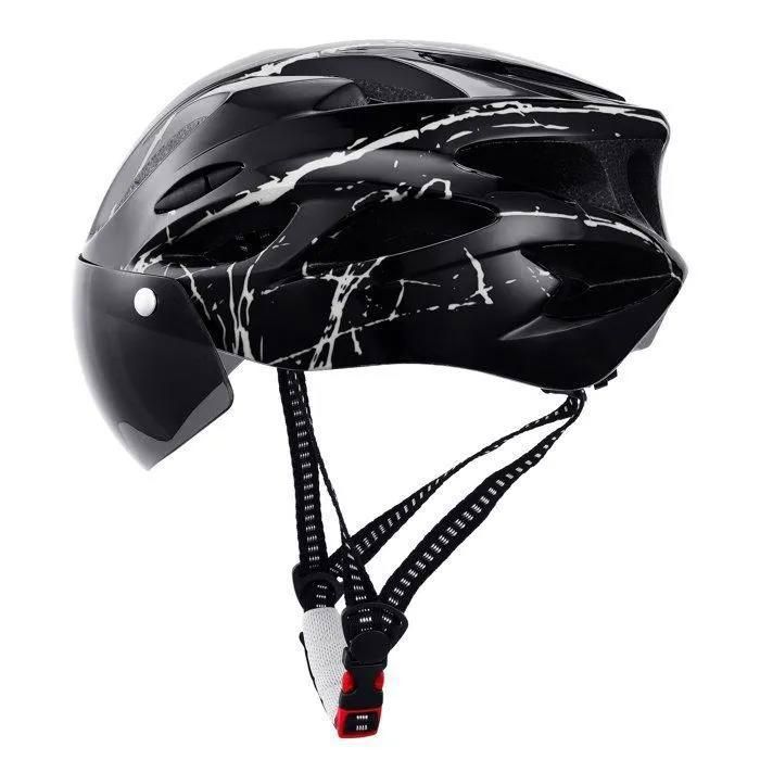 Casque Moto Adulte Avec Visière - Pour Scooter, Trottinette électrique, VTT - Résistant Aux Chocs, Confortable Toutes Saisons