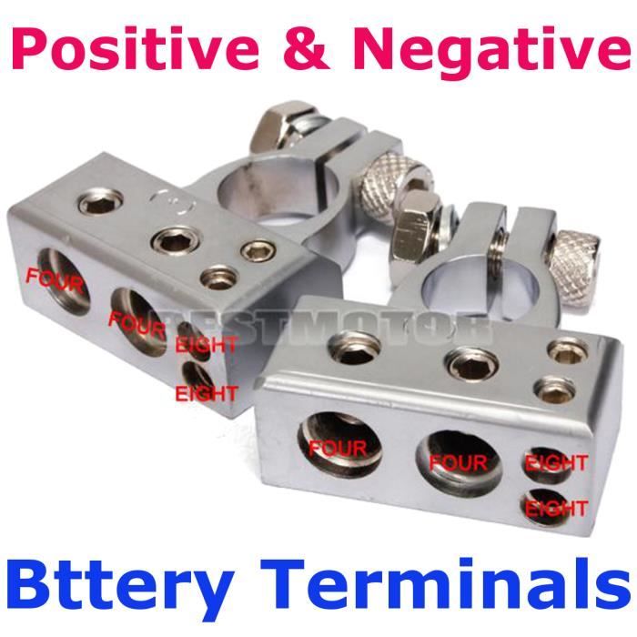 NEUFU 2Pcs 4/8 Borne De Batterie Négative Positive De Voiture Awg ...