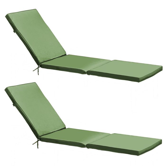 Lot 2 coussins bain de soleil polyester vert 186 x 53 x 5 cm Picchu - Oviala Lot 2 coussins bain de soleil polyester vert 186 x 53 x 5 cm Picchu - Oviala